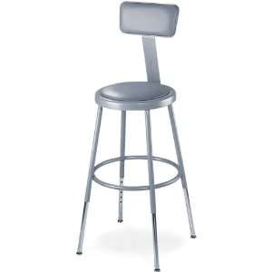  6400 Series Heavy Duty Padded Stool with Backrest   24 