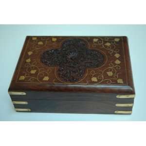Handcrafted Decorative Storage Box Carved Wooden Trinket Box Jewelry 