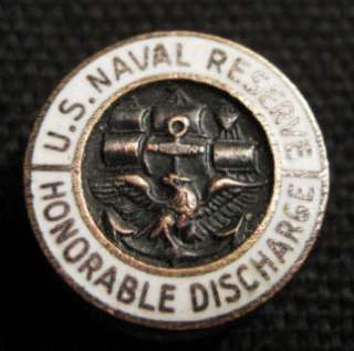 Pretty Vintage US Naval Reserve Honorable Discharge Pin  