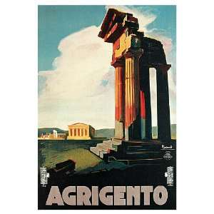  Agrigento Sicily Poster, Italy, Vintage Italian Travel 