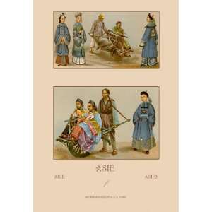  Asian Costumes and Transportation 28X42 Canvas