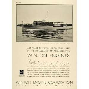  1935 Ad Winton Engine Corp. Logo Diesel Motor Boats 