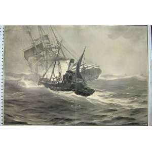   1900 Crew Anna Mathilda Grimsby Trawler Clyde Ship Sea