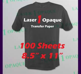 Laser Opaque Dark Shirt Heat Transfer Paper 8.5x11 100  