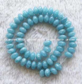 6x10mm Aquamarine Rondelle Beads 15.5  