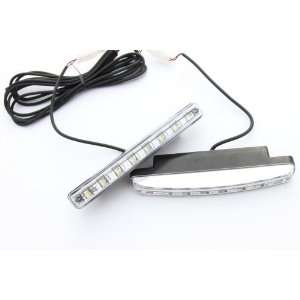  8 LED 12V Xenon White Universal Fit LED Daytime Running Lights 