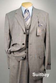 New Mens Suit 40R   RASPINNI 3 Button 3 PIECE 100% Wool 40 Regular 