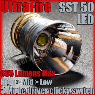UltraFire Luminus SST 50 3 mode 665LM LED Bulb Surefire  