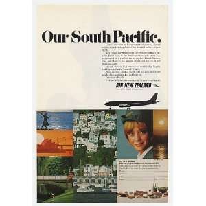  1972 Air New Zealand South Pacific Stewardess Print Ad 