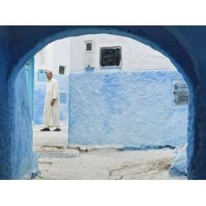  Moroccan Clothes Walking in the Street, Chefchaouen, Morocco, North 