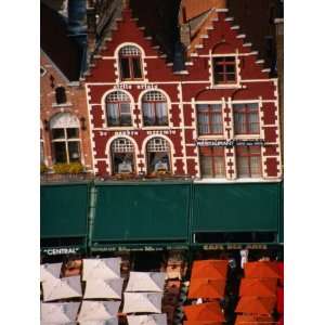 Markt Buildings and Umbrellas from the Belfort (Belfry), Bruges, West 