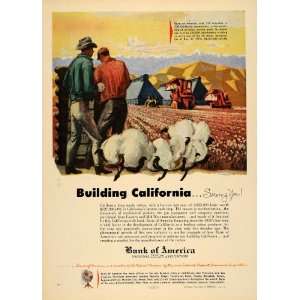  1953 Ad Bank of America Trust California Cotton Fields 