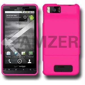  Amzer Rubberized Hot Pink Snap On Case For Verizon Motorola Droid X 