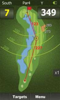 The GolfBuddy World Platinum automatically displays the distance to 