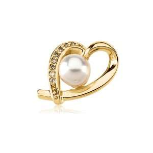  Akoya Pearl & Diamond Heart Pendant Jewelry