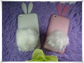 Lovely Soft Rabbit Bunny Tail Silicone Case Cover Skin For iPod Touch 