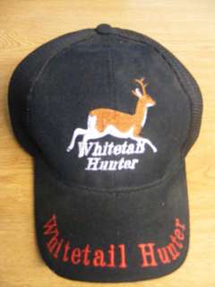 DEER HUNTER WHITETAIL HUNTING BUCK HAT CAP BLACK MESH  