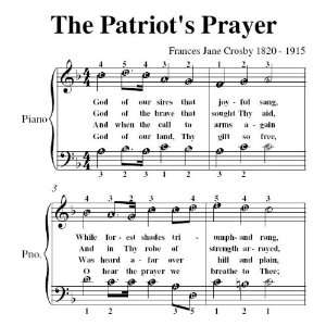   Patriots Prayer Fanny Crosby Easy Piano Sheet Music Christian Books