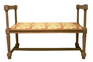 Country French white wash long bench,turn of the C.  