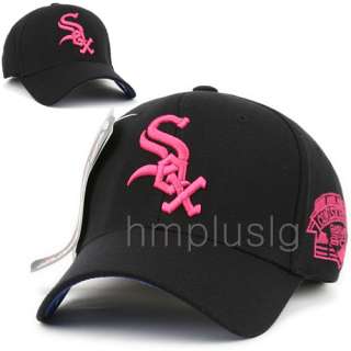 CHICAGO WHITE SOX Flex Fit Baseball Cap Hat MB BLACK PO  