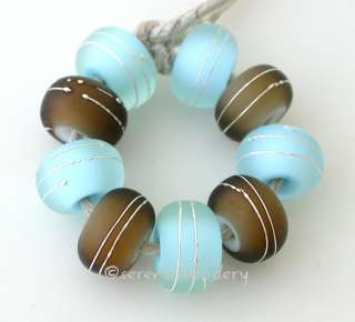 TANERES sra lampwork beads EARTH AND SKY FINE SILVER  