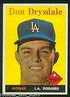 1958 Topps #25 Don Drysdale Dodgers Card   Set Break