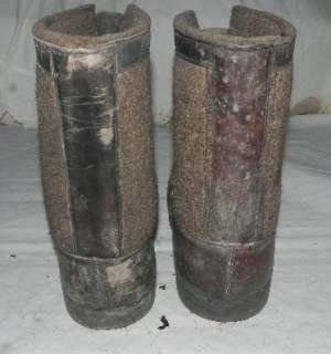 GERMAN WWII ARMY FELT & LEATHER WINTER OVER BOOTS  