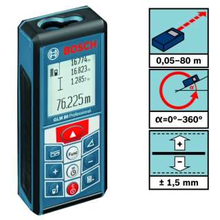 Bosch GLM 80 Laser Rangefinder 80m Distance and Angle Measurer  