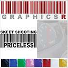 Sticker White 8 Barcode UPC Priceless Skeet Shooting Shotgun Target 