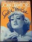 1934 Joan Crawford SADIE MCKEE Movie Sheet Music
