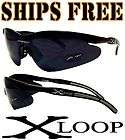 Xloop Mens Sunglasses Sport Baseball Running X Loop Wrap Around Black