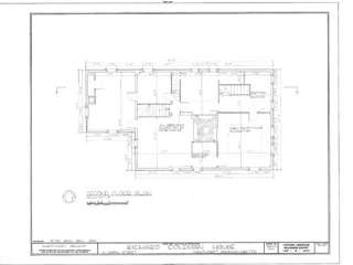 Colonial gambrel roof home plan, detailed architectural drawings 