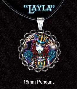 Gothic Steampunk Circus Fairy Art Charm Necklace Layla  