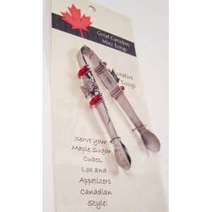 Dazzling Gourmet Canadian Souvenir Maple Leaf Mini Tongs  