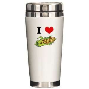  I Heart Love Corn On the C Love Ceramic Travel Mug by 