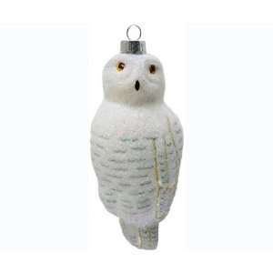 Snowy Owl Ornament   handblown in glass