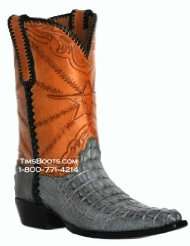 Black Jack Alligator Boots with hand tooled and laced tops   NEW