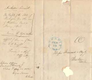 Stampless Letter   1845   Affidavit of Service   Legal Issue  