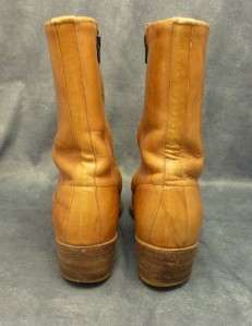 DINGO Western Cowboy Men Zipper Ankle Brown Boot 9D  