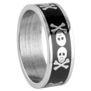    316L Stainless Steel Skull Ring   Width 8mm   Size 10 Jewelry