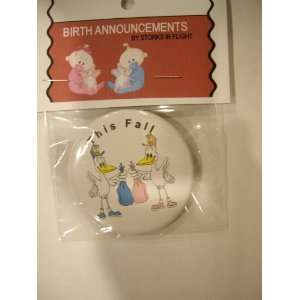  This Fall Stork Twin Boy & Girl Button 