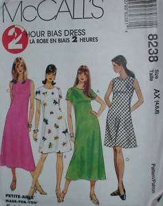 McCalls Pattern 8238 Misses A Line Dress UNCUT SEWING  