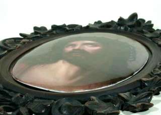 Antique KPM Porcelain Plaque Plate Jesus Christ Framed Painting  