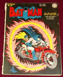   25 G/VG 1944 1st Joker/Penguin Team Up Story Classic Motorcycle Cover