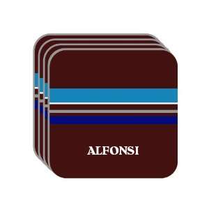 Personal Name Gift   ALFONSI Set of 4 Mini Mousepad Coasters (blue 