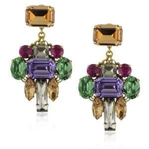 Anton Heunis Art Deco Renaissance Opulent Vintage Crystal Earrings