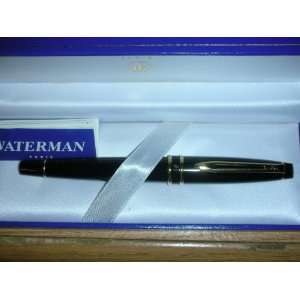  Waterman Expert Black Fountain Pen Medium Nib with Gold 