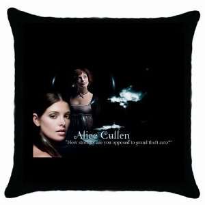   Black Throw Pillow Case Home Decoration Twilight Alice Cullen New Moon