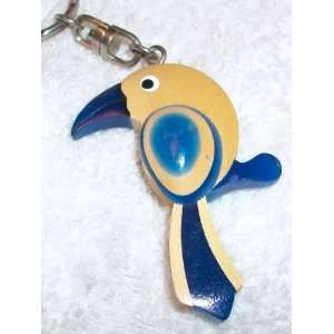  Wooden Hand Crafted Parrot Key Ring, Key Chain, Key Holder 