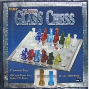    Colored Glass Chess Set w/ Mirrored Glass Board Toys & Games